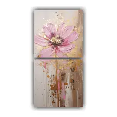 GENERICO - Pintura Minimalista De Imagen Floral Rosada Sobre 20x40 Cm
