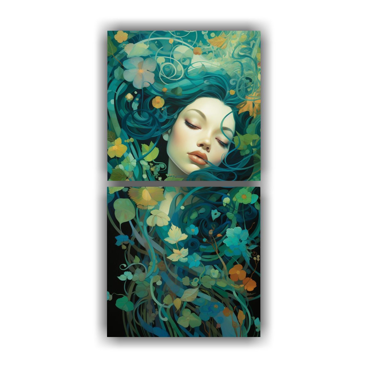 GENERICO - Cuadros Decorativos Belleza Serena Azul Verde 50x100 Cm