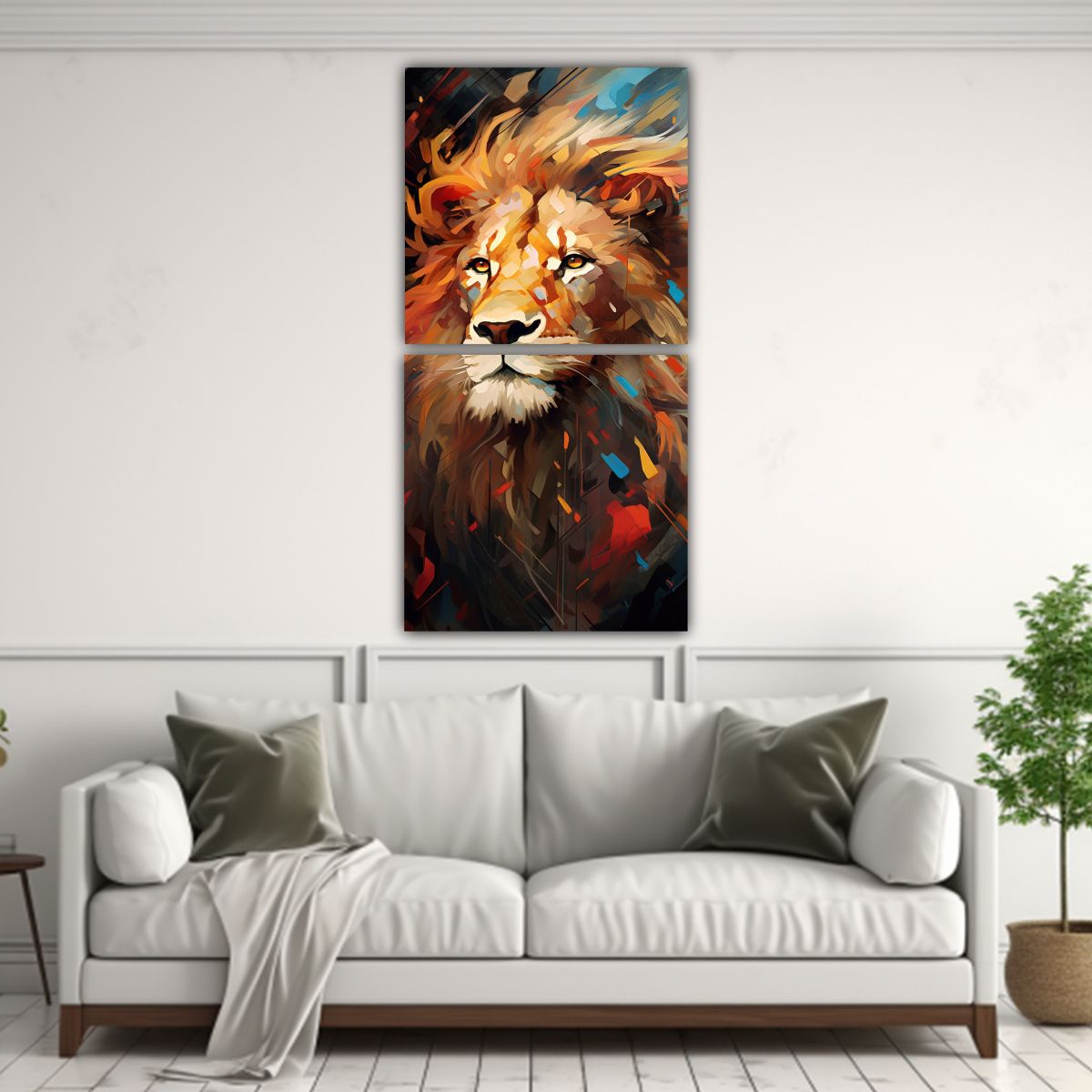 GENERICO - Cuadros Abstractos De Animales En Tela Para 60x120 Cm