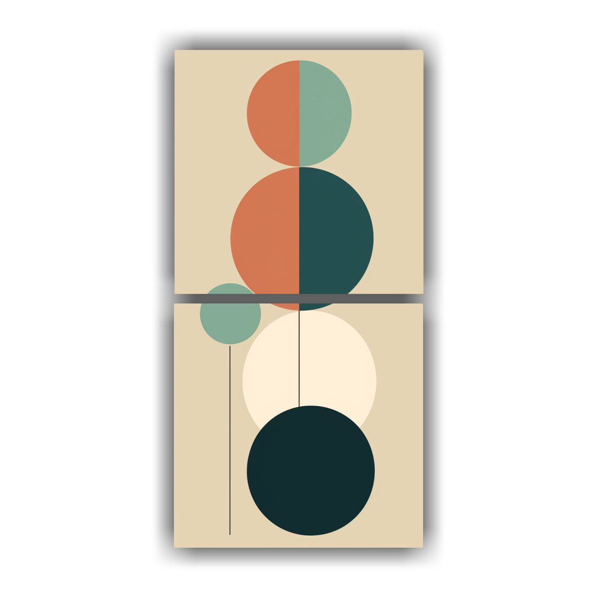 GENERICO - Conjunto 2 Lienzos Abstractos De Calidad Intensa 20x40 Cm