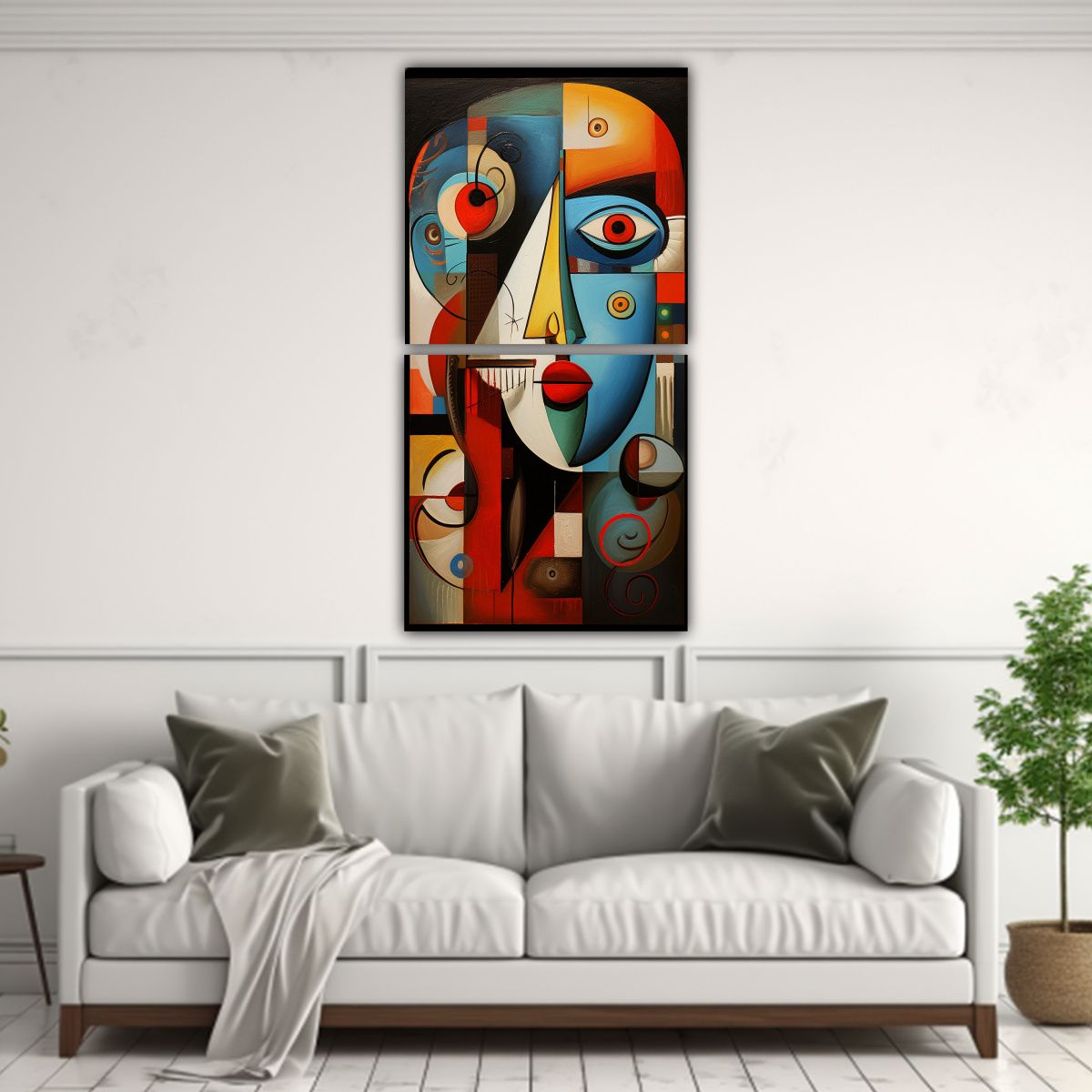 GENERICO - Cuadros Abstractos Famosos En Bastidor Set De 2 50x100 Cm