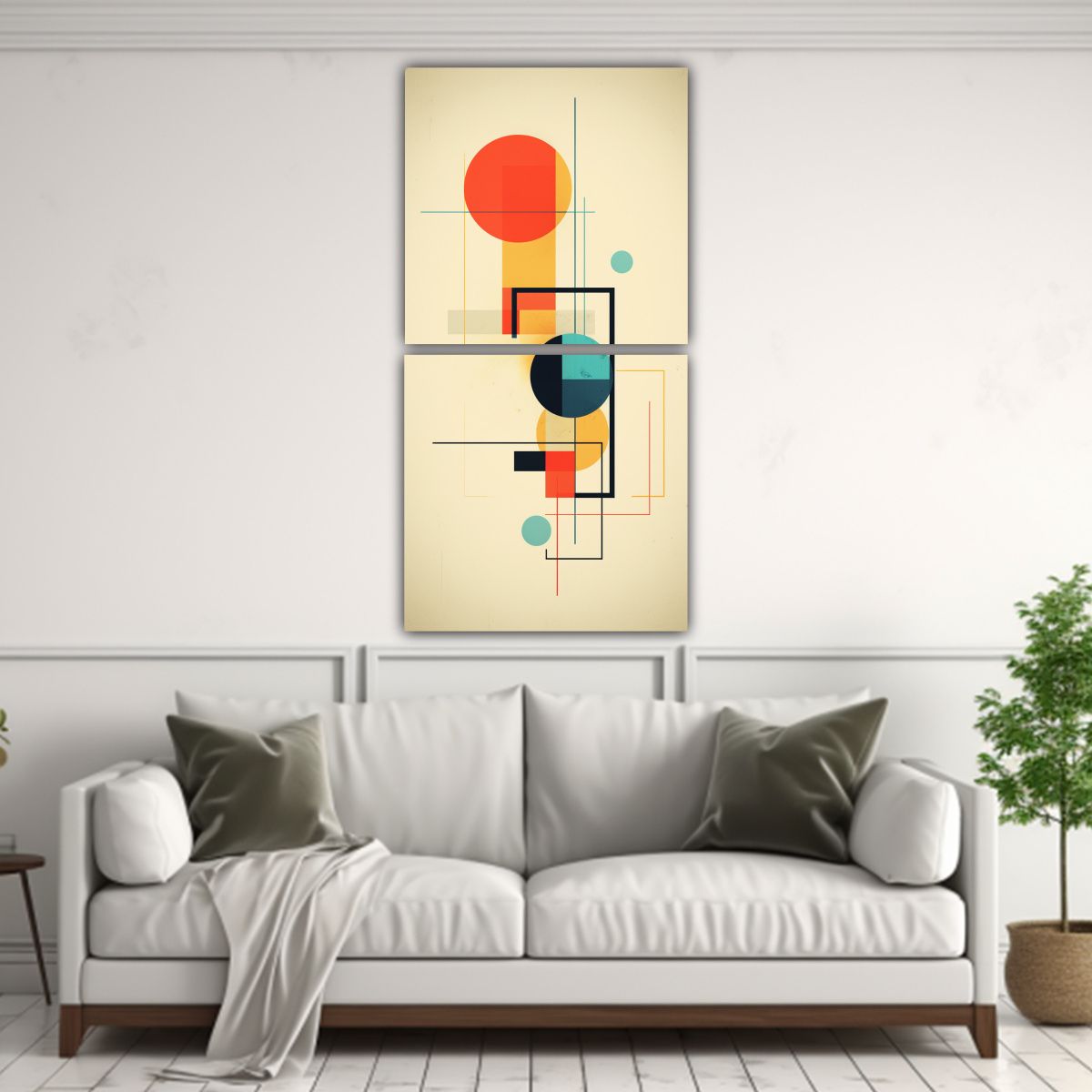 GENERICO - Cuadros Abstractos Minimalistas En Acuarela 60x120 Cm