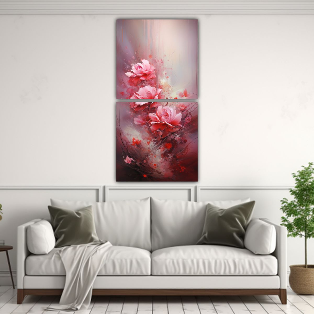 GENERICO - Cuadros Abstractos Tonos Rosas De Alta Calidad 50x100 Cm