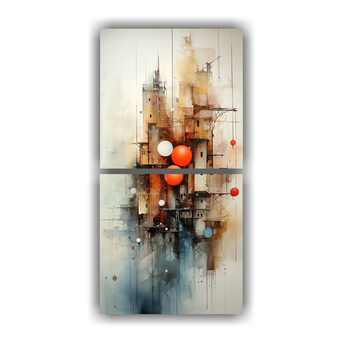 GENERICO - Cuadros Vanguardia Ambiente Acuarelas Paisajes 60x120 Cm
