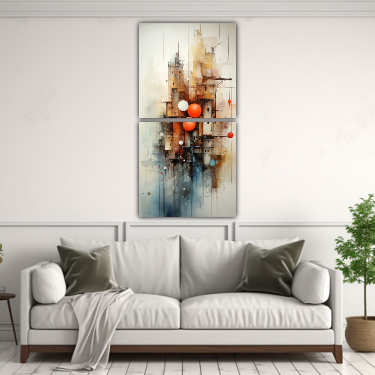 GENERICO - Cuadros Vanguardia Ambiente Acuarelas Paisajes 60x120 Cm