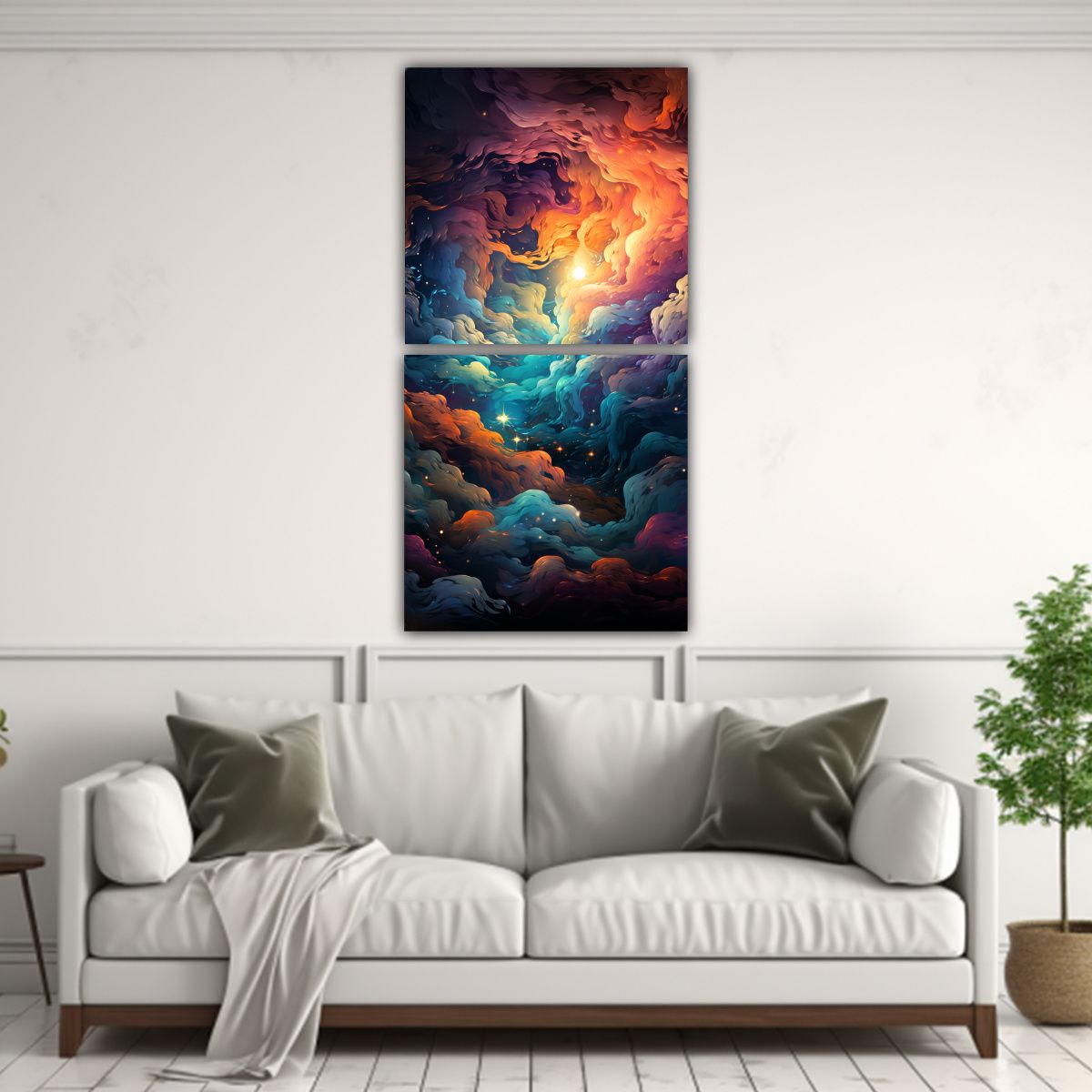 GENERICO - Pintura Digital Abstracta De Una Galaxia Creada 40x80 Cm