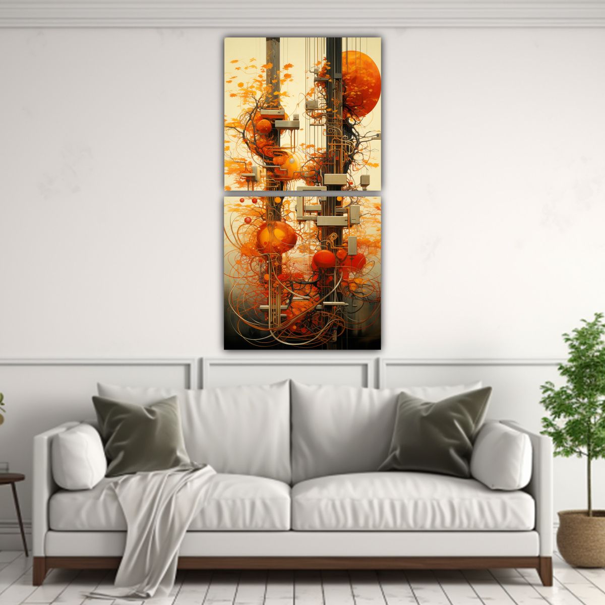GENERICO - Diptico Acuarela Inspiración Abstracta Fusión 30x60 Cm