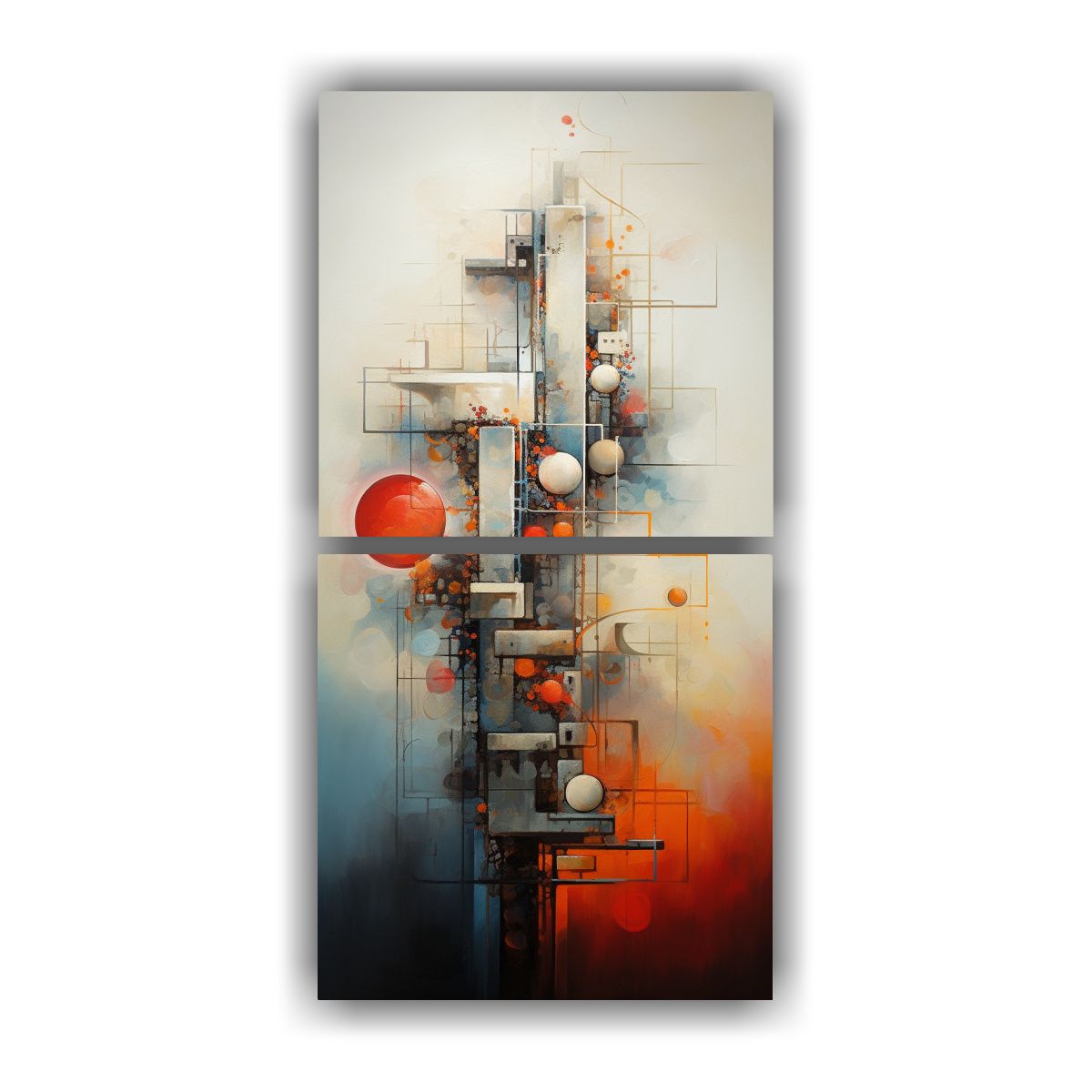 GENERICO - Cuadros Abstractos Decorativos Rectangulares Para 20x40 Cm