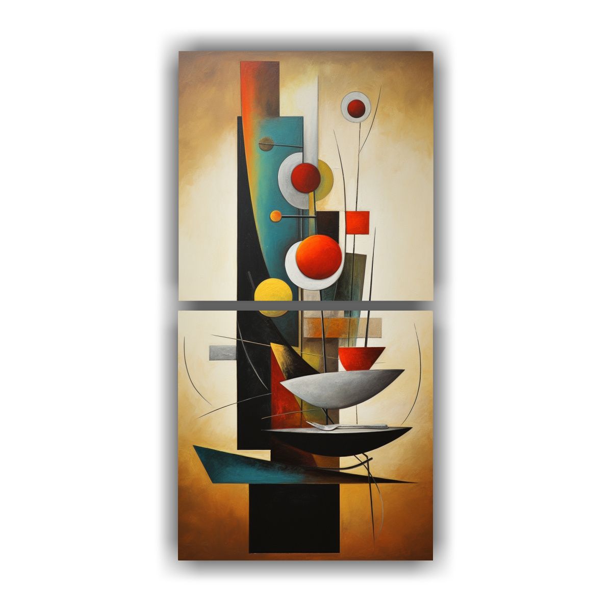 GENERICO - Cuadros Abstractos Brillantes Para Comedor Arte 60x120 Cm
