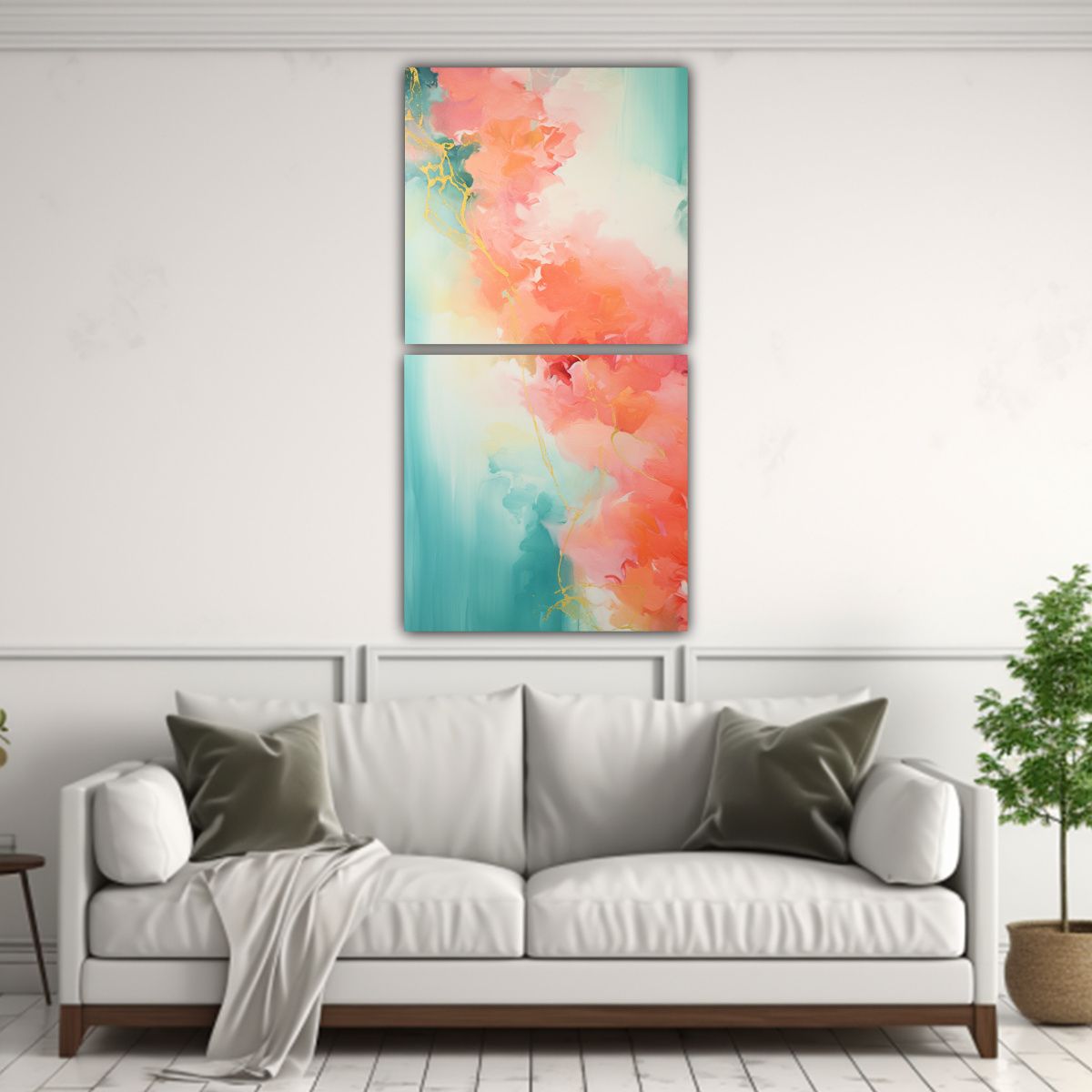 GENERICO - Pintura Abstracta Inspirada En La Naturaleza Con 50x100 Cm