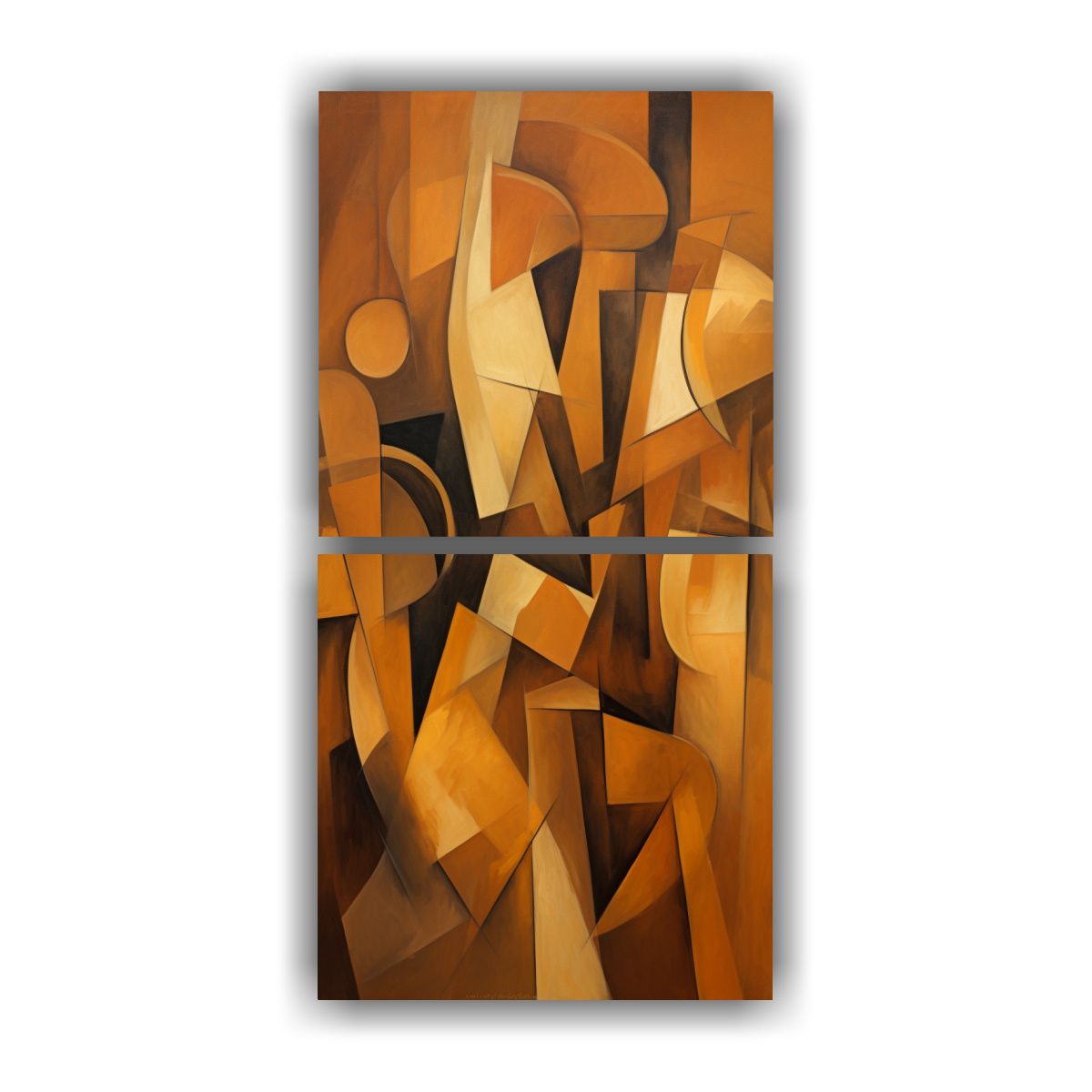 GENERICO - Dos Lienzos Composición Abstracta Naturaleza 50x100 Cm