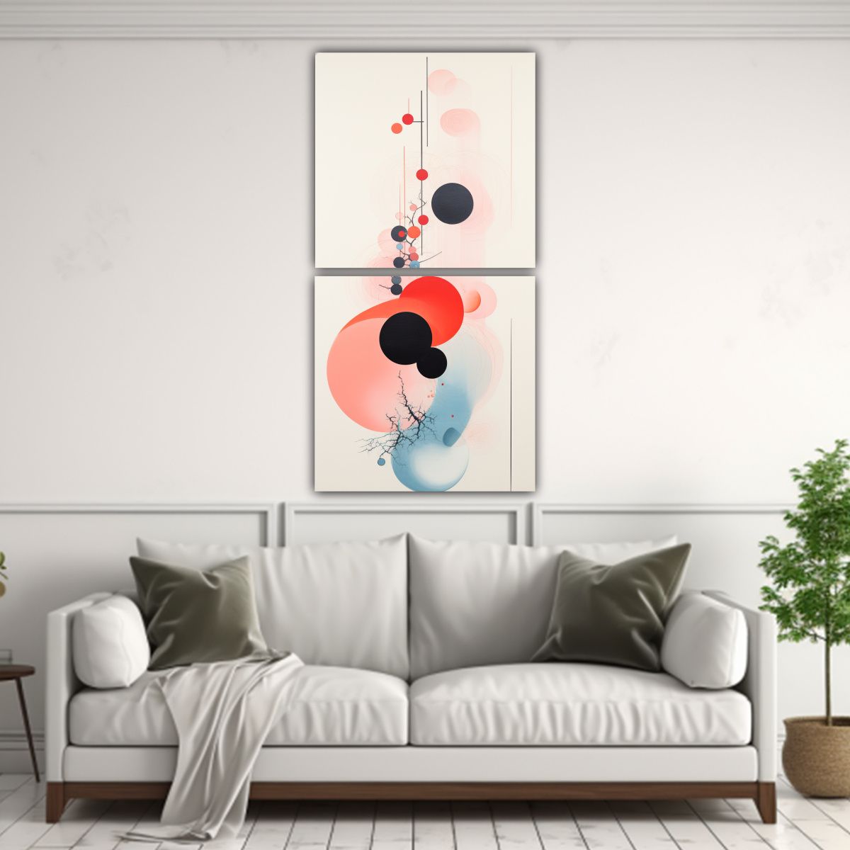 GENERICO - Dos Cuadros Artísticos Abstractos De Alta 60x120 Cm