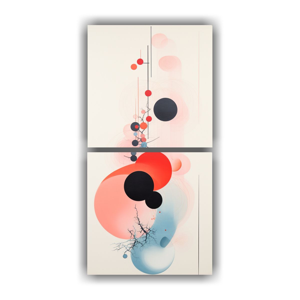 GENERICO - Dos Cuadros Artísticos Abstractos De Alta 30x60 Cm