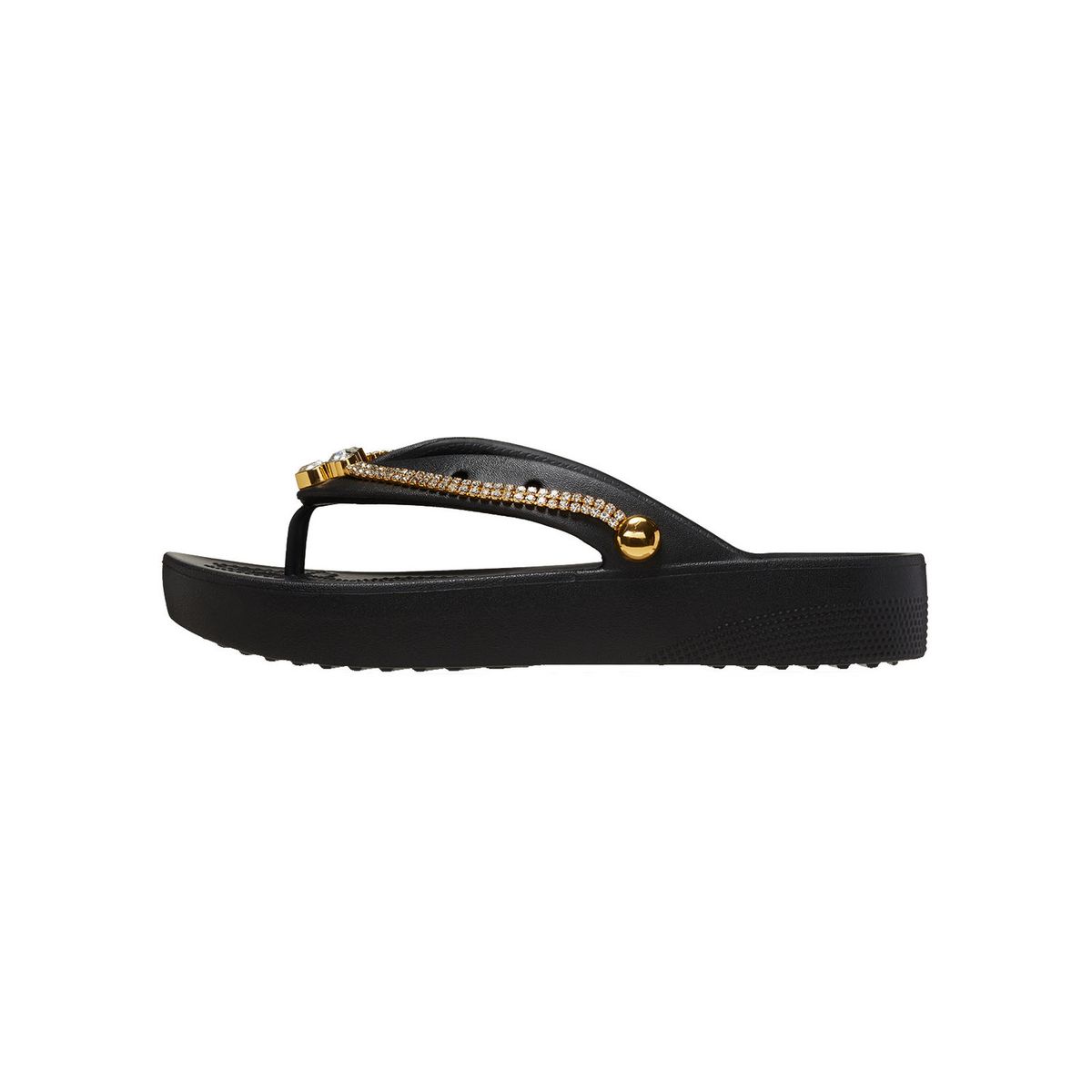 CROCS - Sandalia Crocs Mujer Plataforma Tiara Negro Cadena CROCS