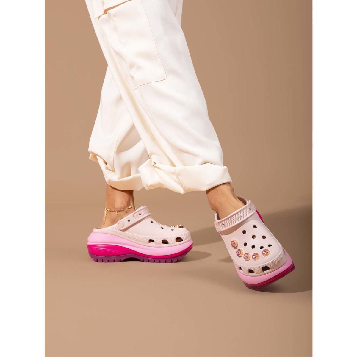 CROCS - Zueco Plataforma Crocs Mujer Mega Crush Rosa Pastel CROCS