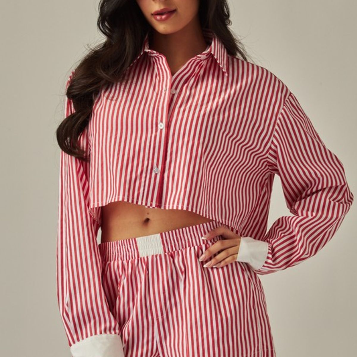 VRUSSO - Conjunto Casual A Rayas Algodón