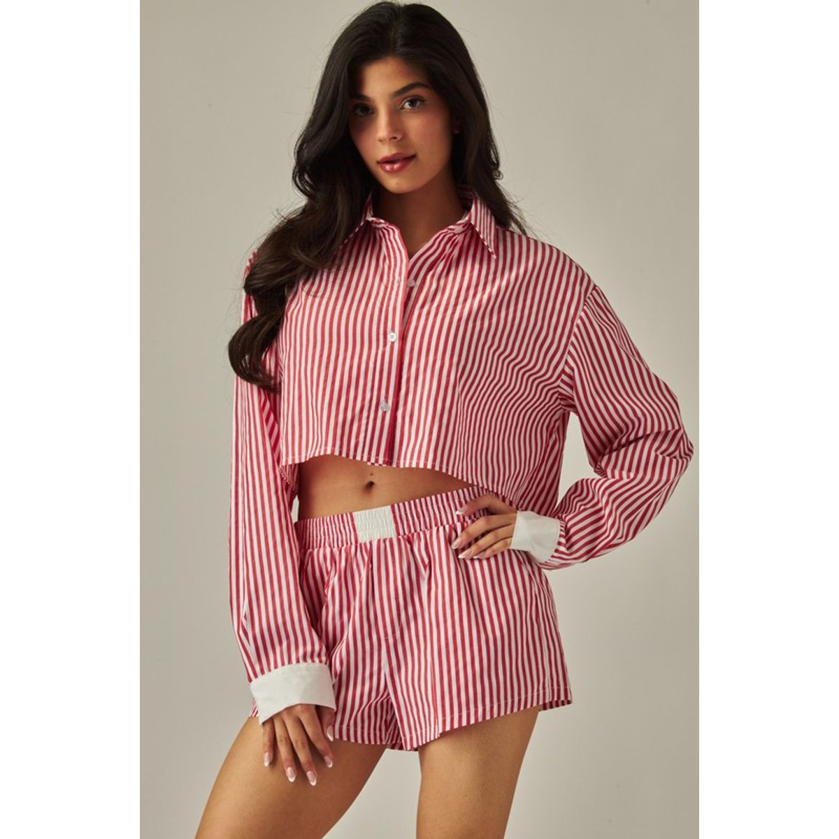 VRUSSO - Conjunto Casual A Rayas Algodón