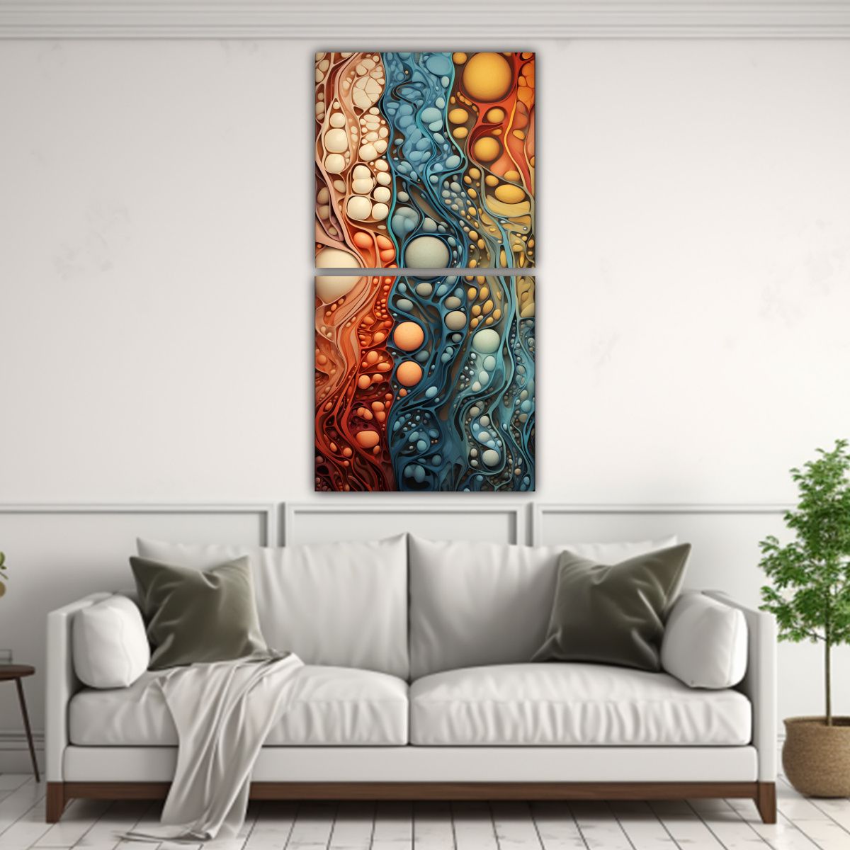 GENERICO - Cuadros Abstractos Orgánicos Inspirados En 20x40 Cm