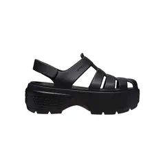 CROCS - Sandalia Plataforma Mujer Stomp Fisherman Negro