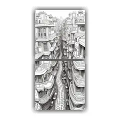 GENERICO - Escena Retorcida De Una Ciudad Hecha De Huesos 60x120 Cm