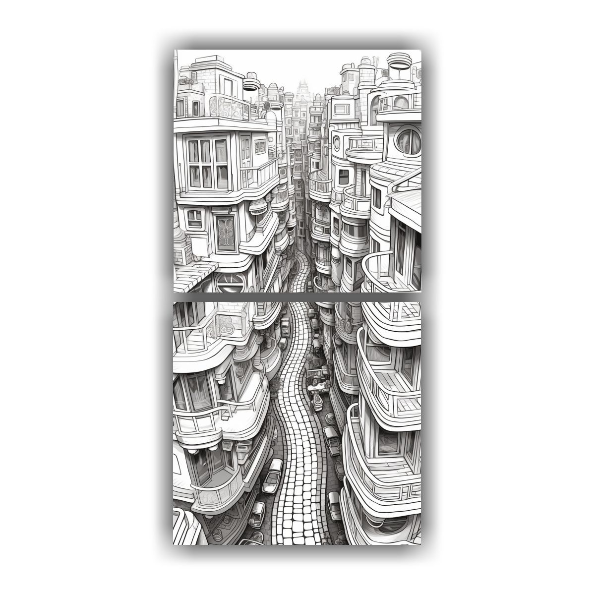 GENERICO - Escena Retorcida De Una Ciudad Hecha De Huesos 50x100 Cm