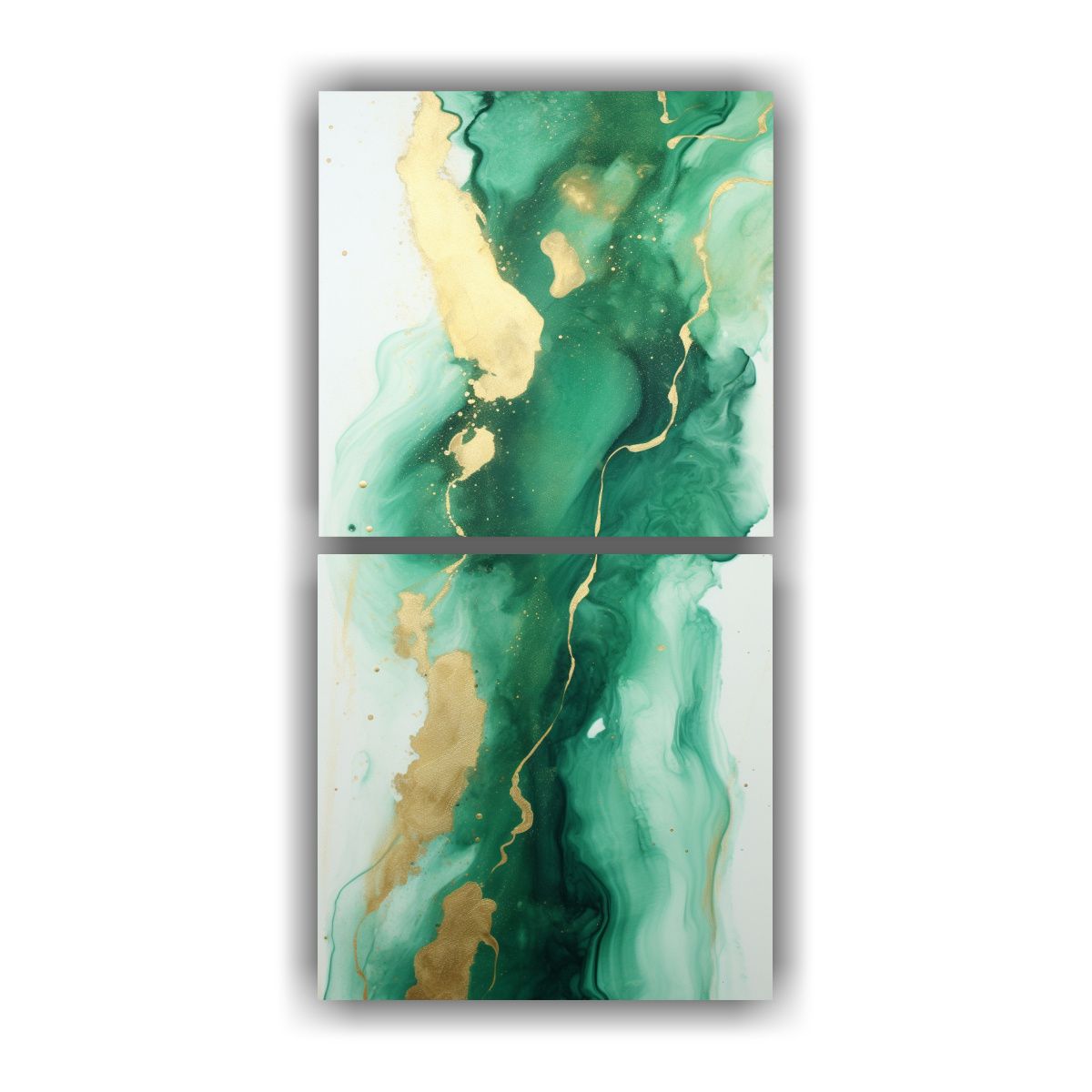 GENERICO - Cuadros Decorativos En Verde Esmeralda Blanco Y 40x80 Cm