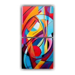 GENERICO - Diptico Acuarela Impacto Visual Arte Abstracto 50x100 Cm