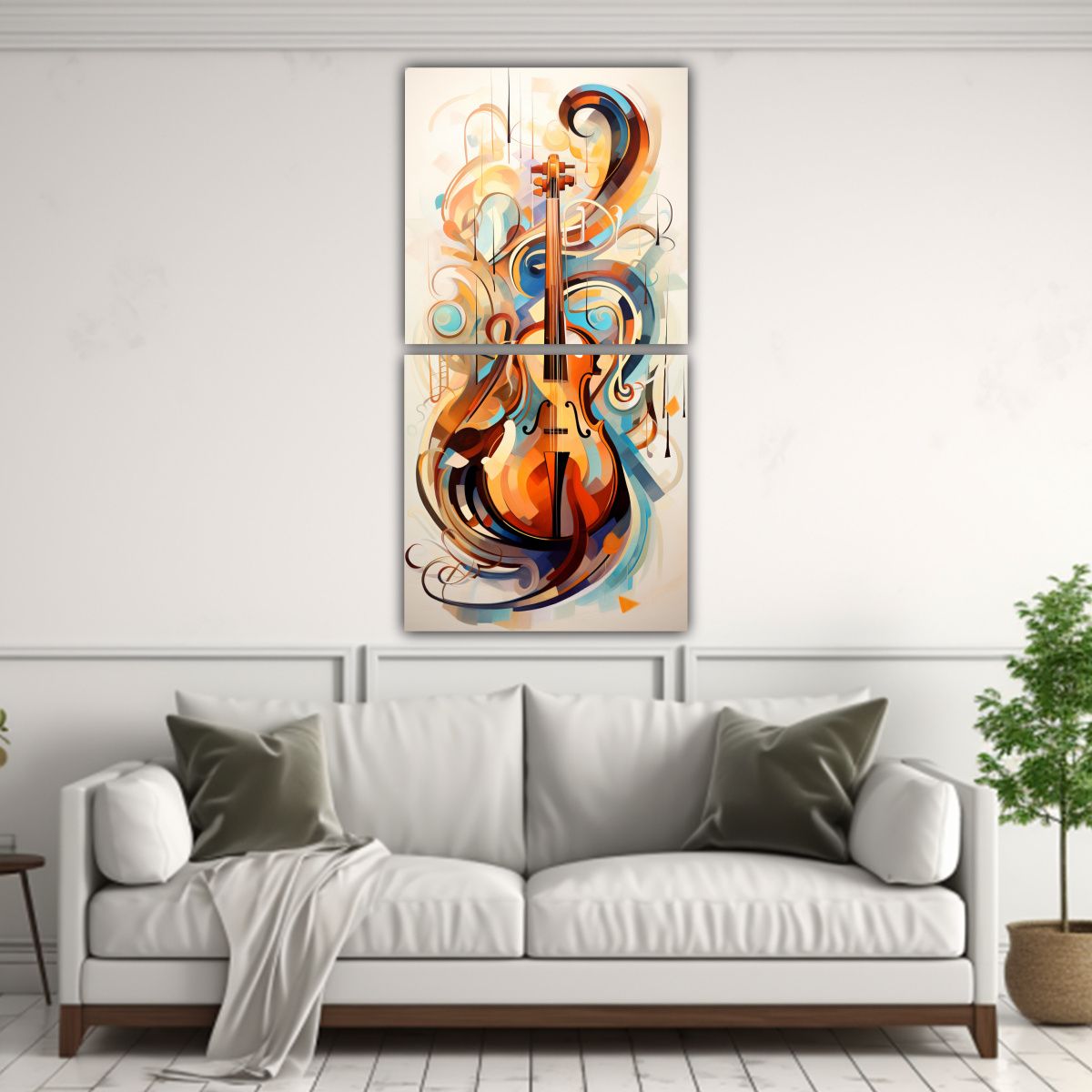 GENERICO - Composiciones Modernas Musicales Notas Fluyendo 30x60 Cm
