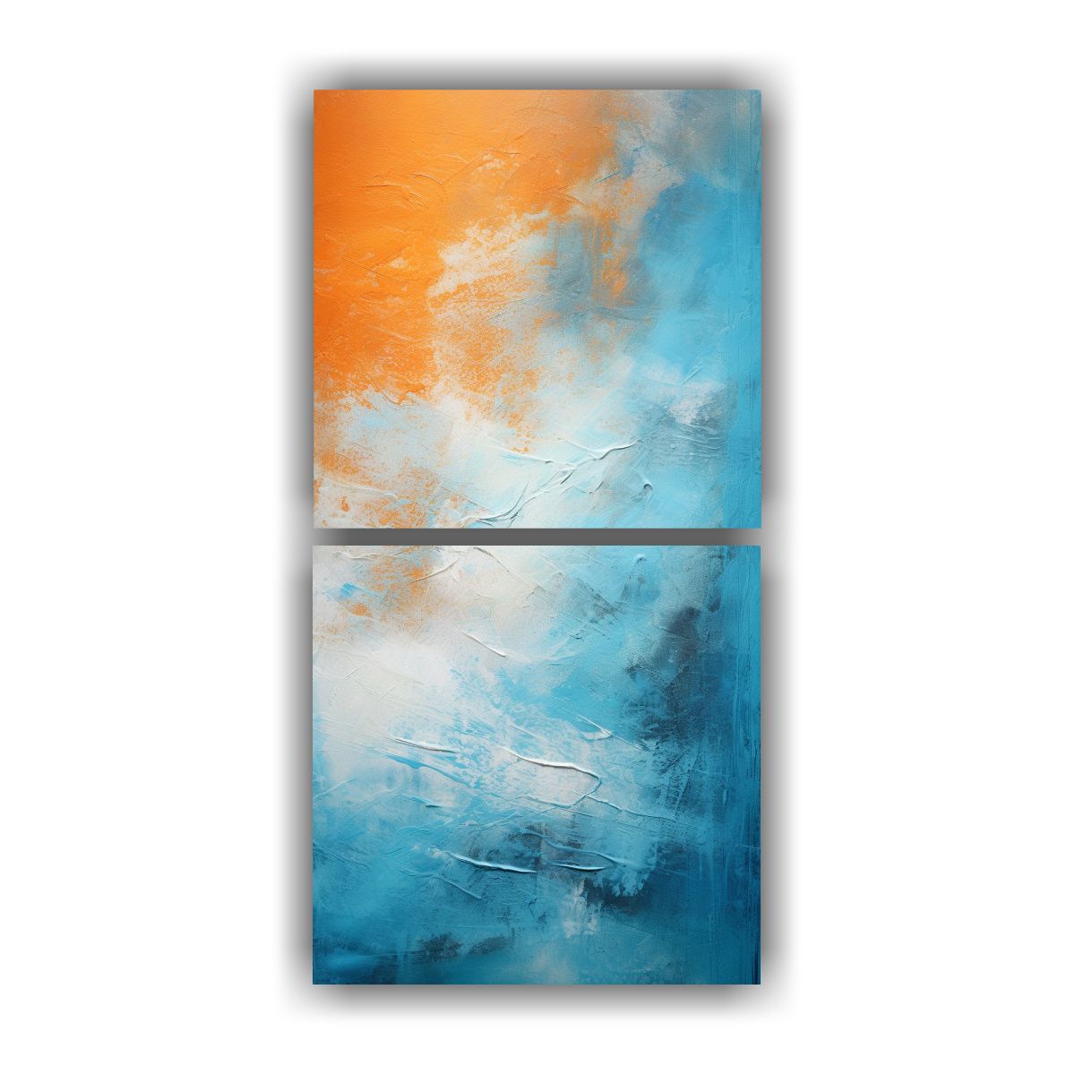 GENERICO - Cuadros Dibujo Rectangular Abstracto Naranja Y 20x40 Cm