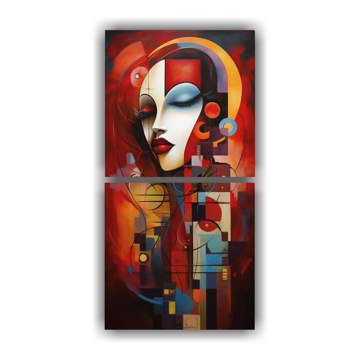 GENERICO - Pintura Abstracta Contemporánea Composición 60x120 Cm