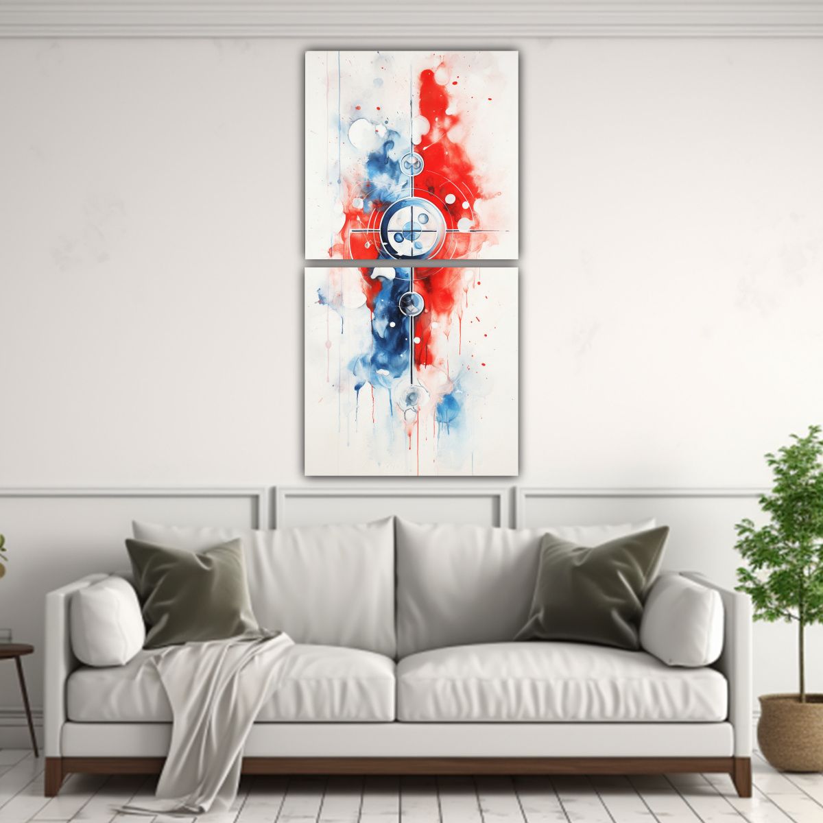 GENERICO - Pintura Abstracta De La Bandera Noruega Intensa 20x40 Cm