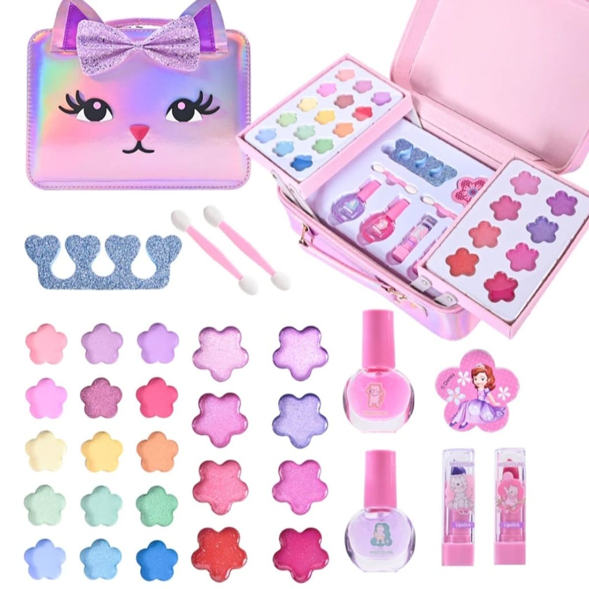GENERICO - Estuche de Maquillaje Diseño Gatita Infantil Maquillaje