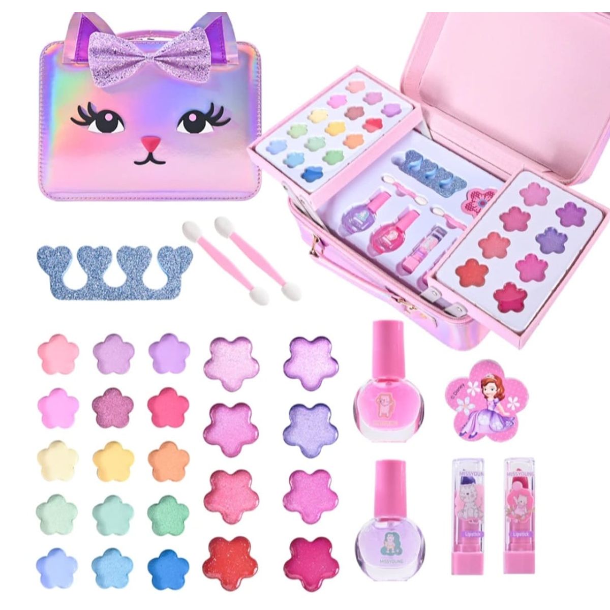 GENERICO - Estuche de Maquillaje Diseño Gatita Infantil Maquillaje