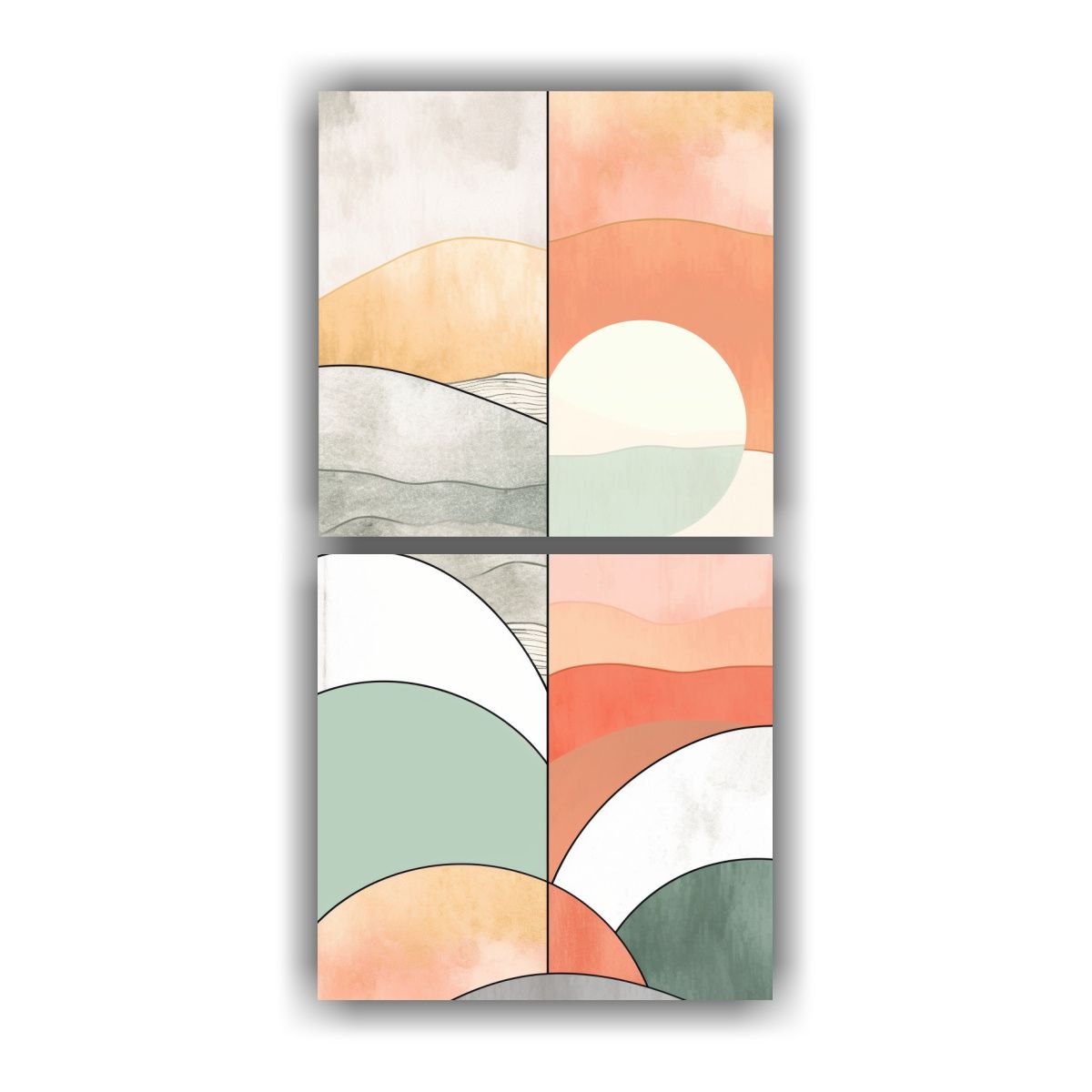 GENERICO - Hermoso Mural Abstracto Minimalista Boho Para 40x80 Cm