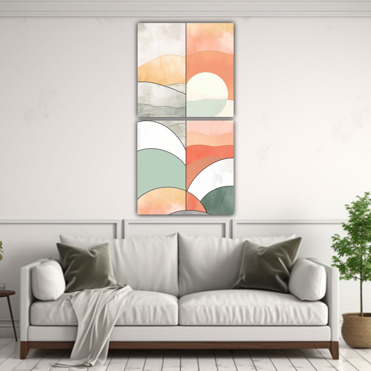 GENERICO - Hermoso Mural Abstracto Minimalista Boho Para 40x80 Cm