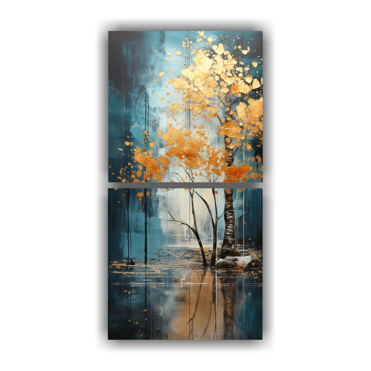 GENERICO - Diseño Calidez Set 2 Telas En Bastidor 60x120 Cm