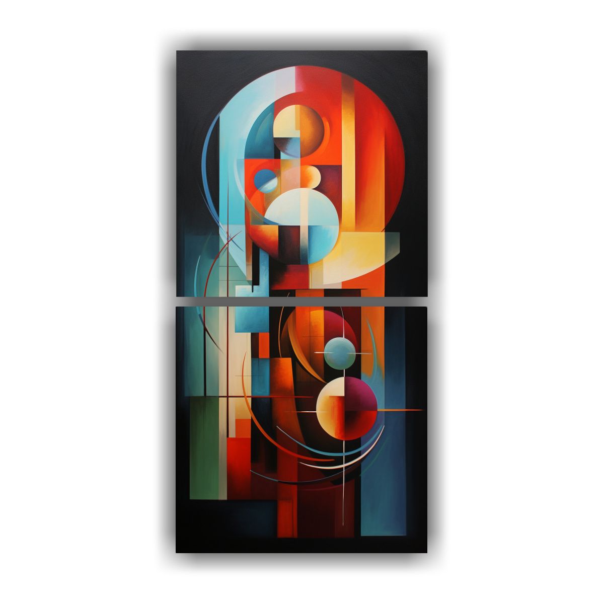 GENERICO - Pinturas Abstractas Geométricas Acuarela 20x40 Cm