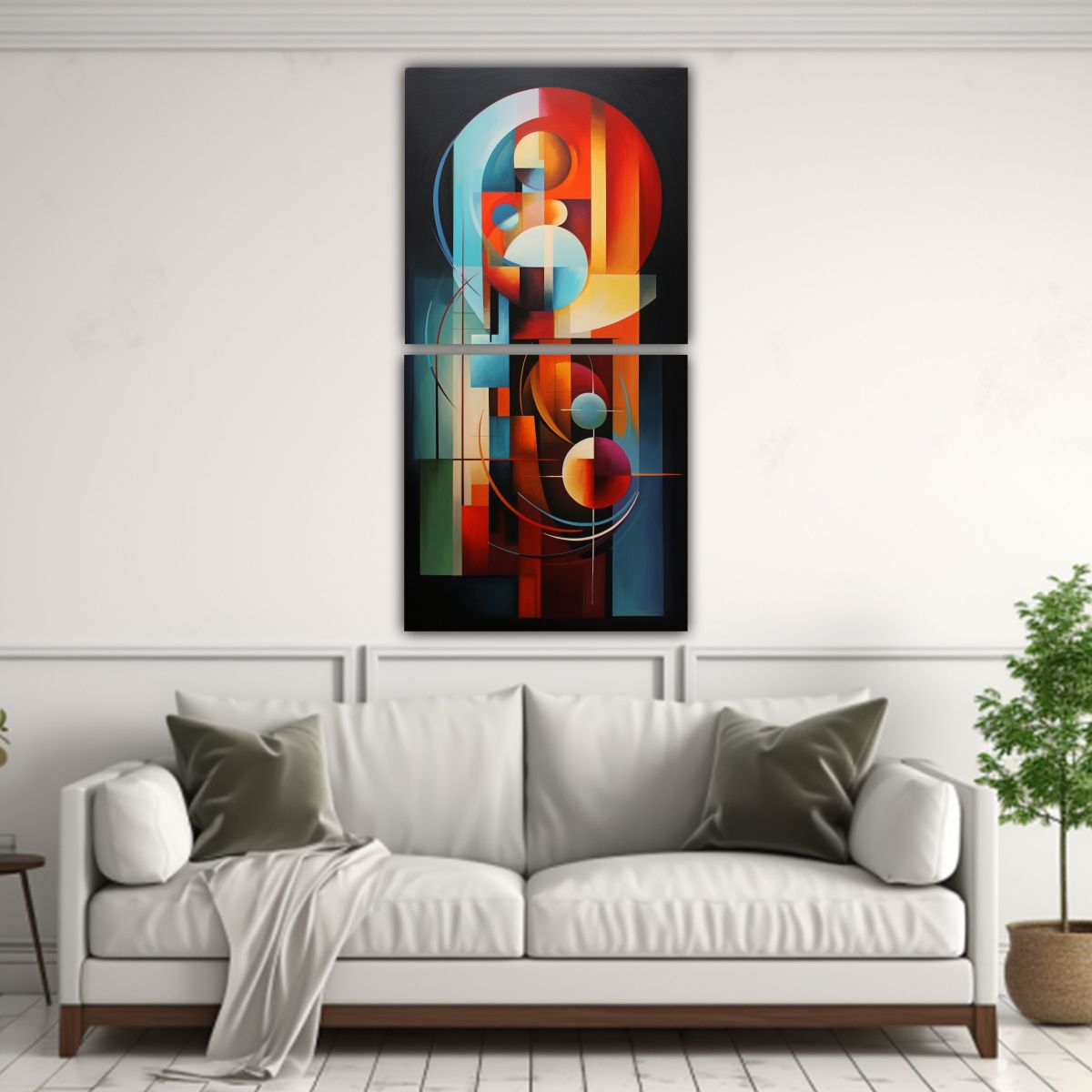 GENERICO - Pinturas Abstractas Geométricas Acuarela 20x40 Cm