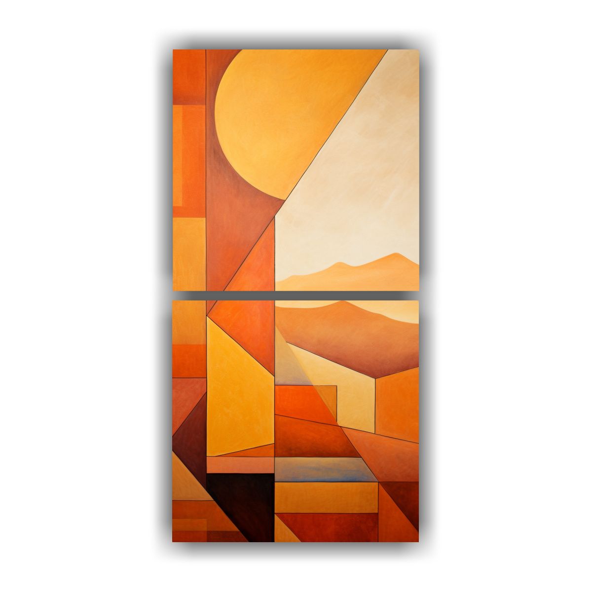 GENERICO - Pinturas Geométricas De Abstracción En Colores 20x40 Cm