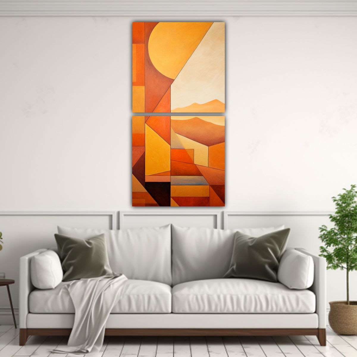 GENERICO - Pinturas Geométricas De Abstracción En Colores 20x40 Cm