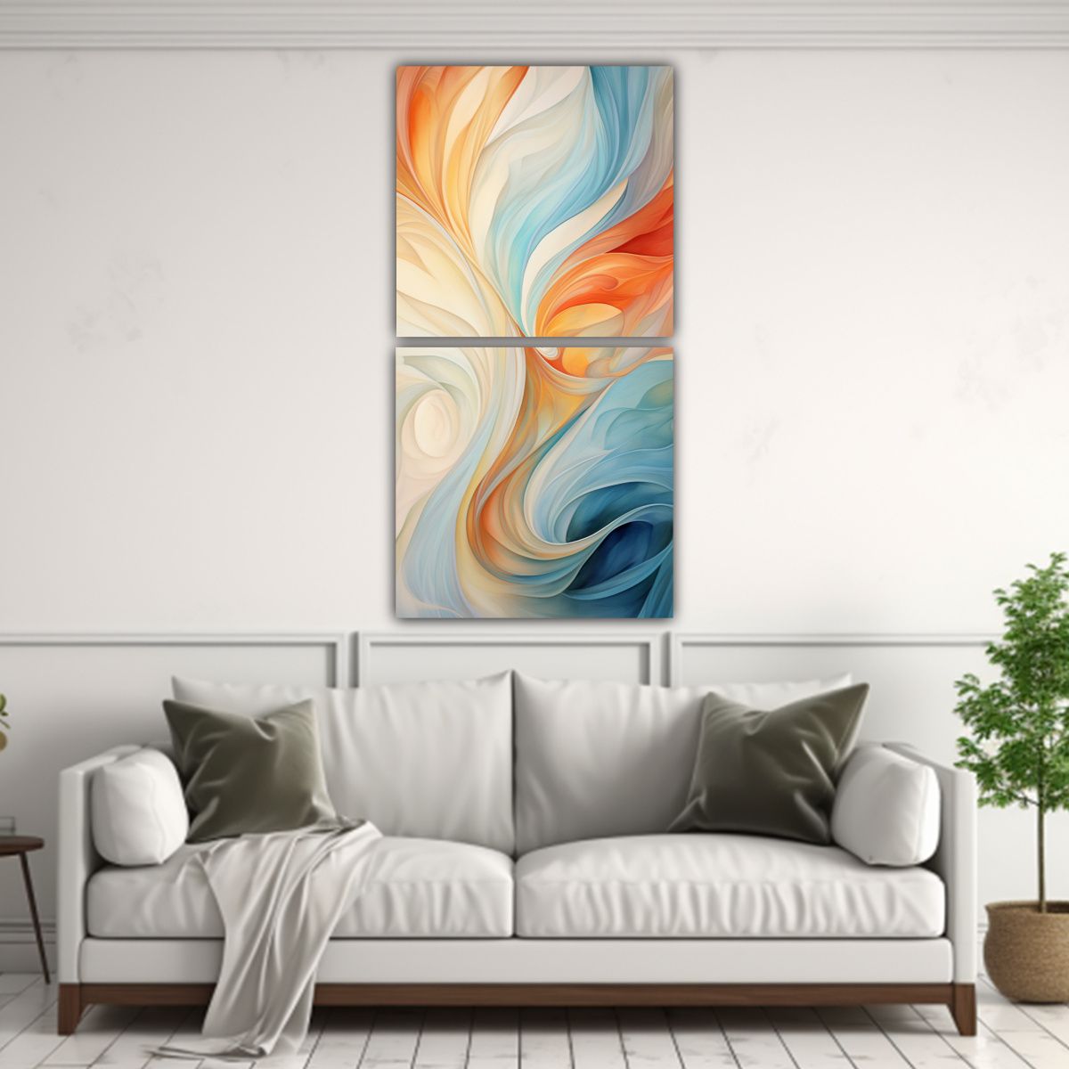 GENERICO - Pinturas De Decoración En Lienzo Dos Artes De 50x100 Cm