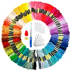 GENERICO - Set 100 Hilos Colores Variados Para Bordar Con Agujas Y Accesorios