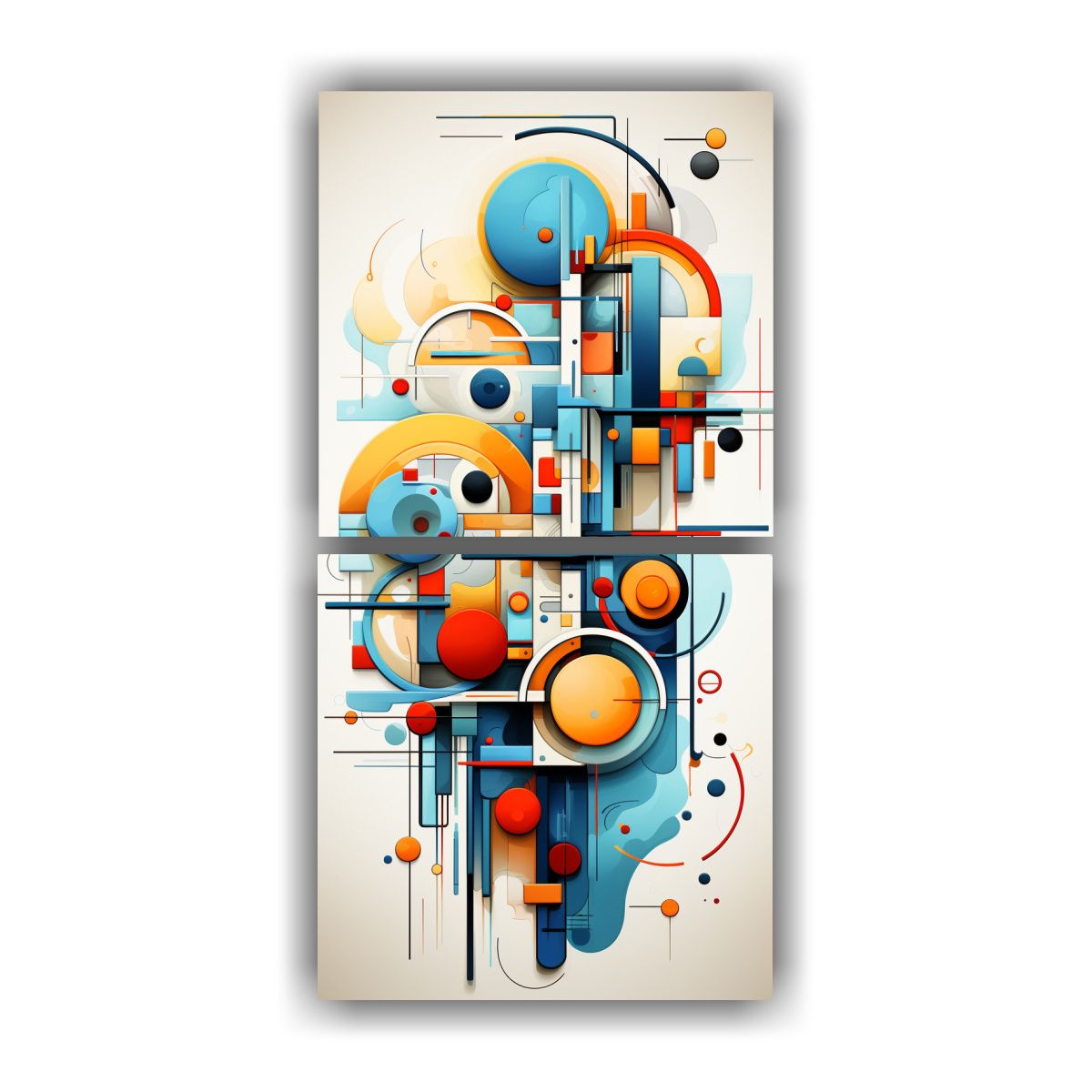 GENERICO - Pintura Digital Abstracta Composición Equilibrada 50x100 Cm