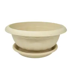 GENERICO - Macetero con plato 35x15 Cm Beige Casa Viva