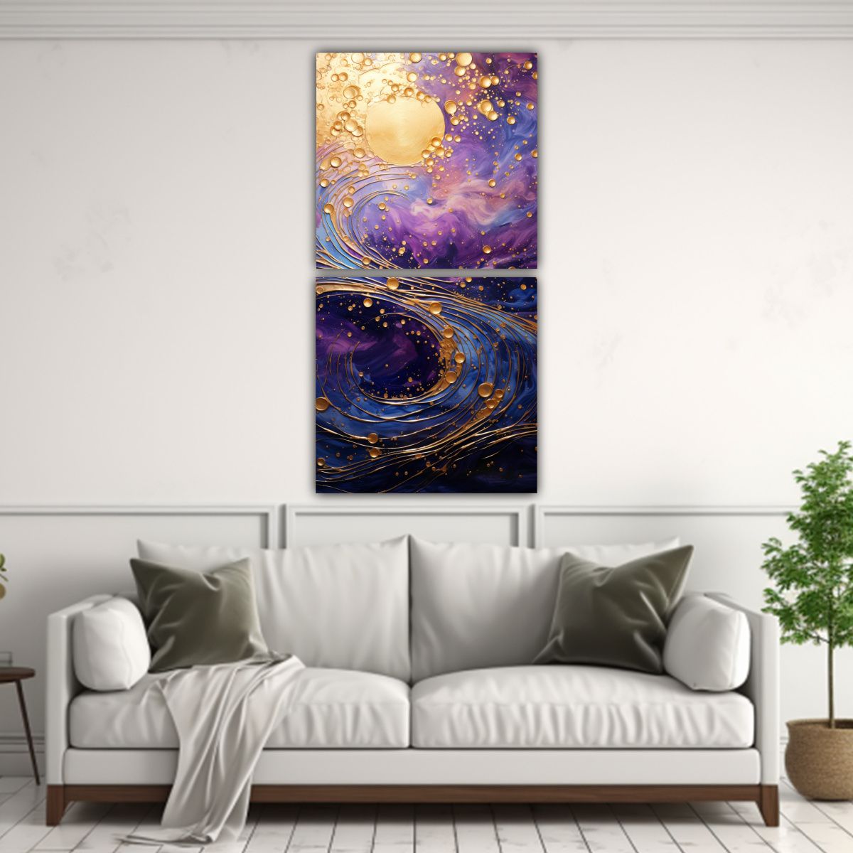 GENERICO - Cuadros Modernos De Armonía Con Dos Telas En 30x60 Cm