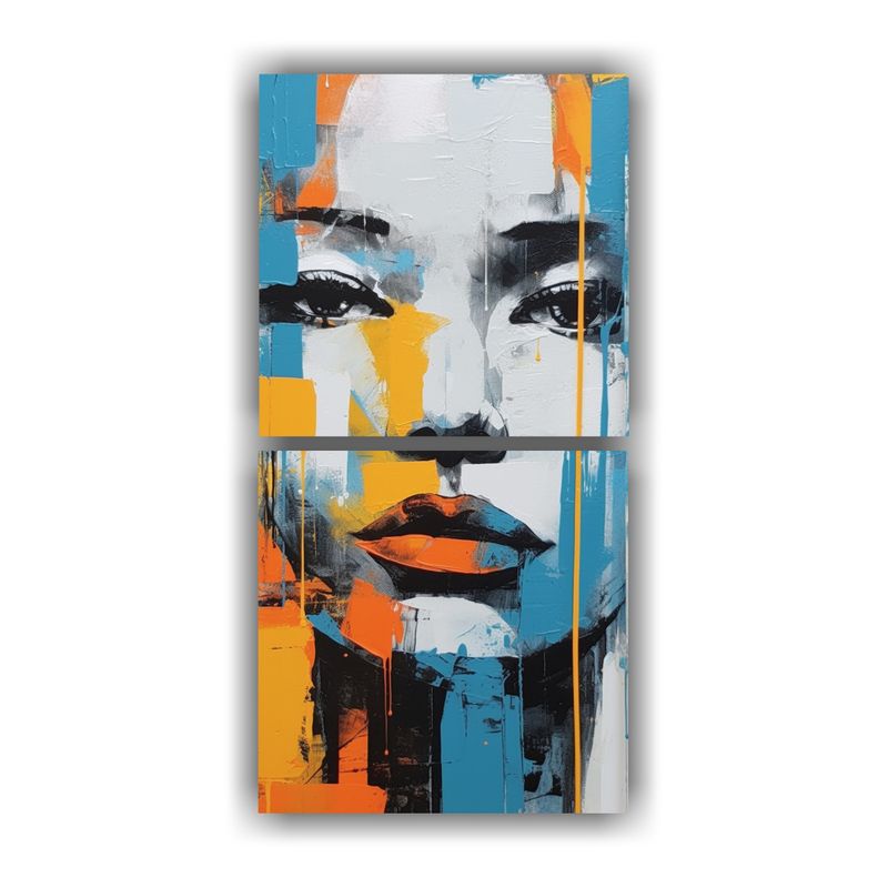 GENERICO - Pintura Abstracta De Mujer Con Maquillaje En 60x120 Cm