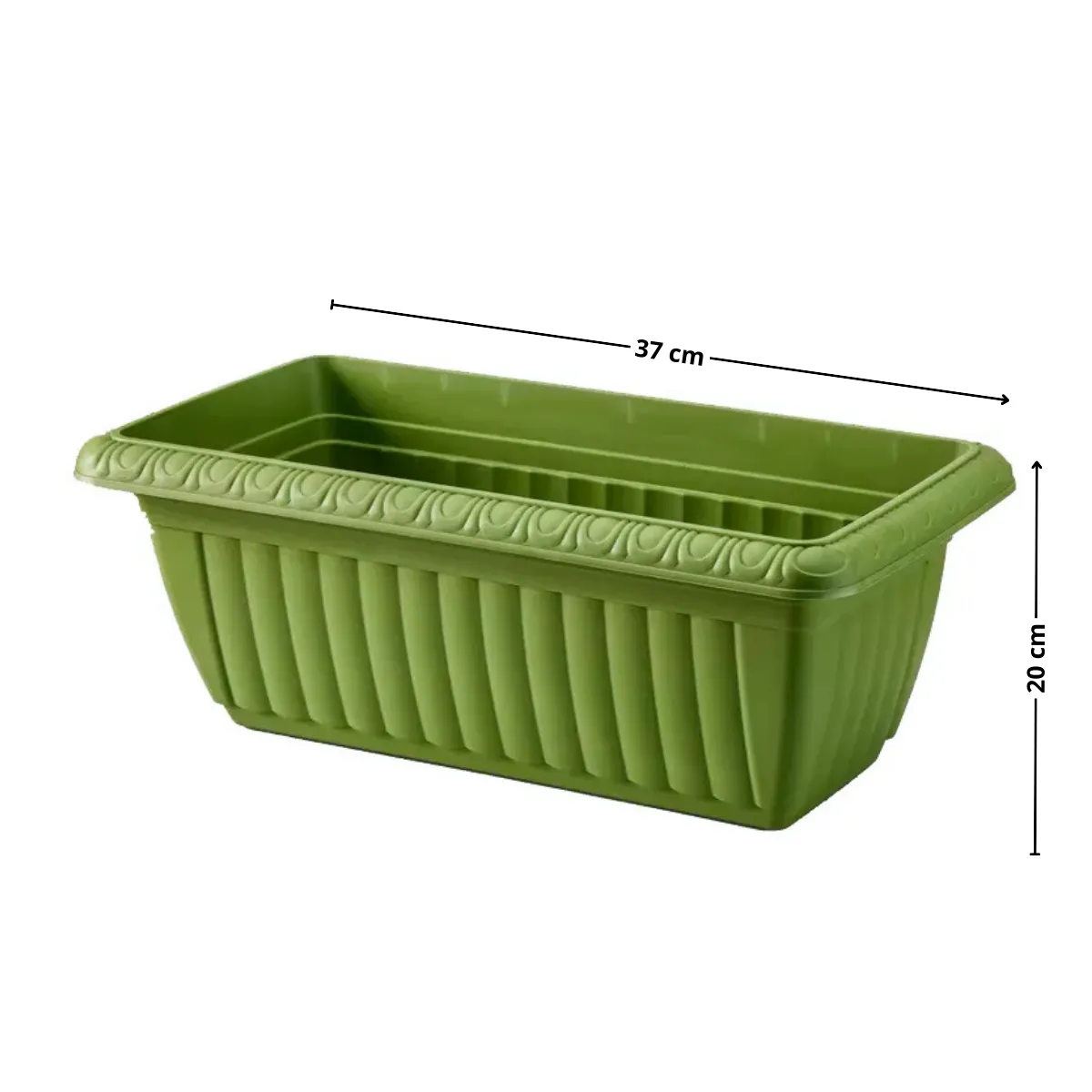 GENERICO - Macetero rectangular 37x20 cm verde Casa VIVA