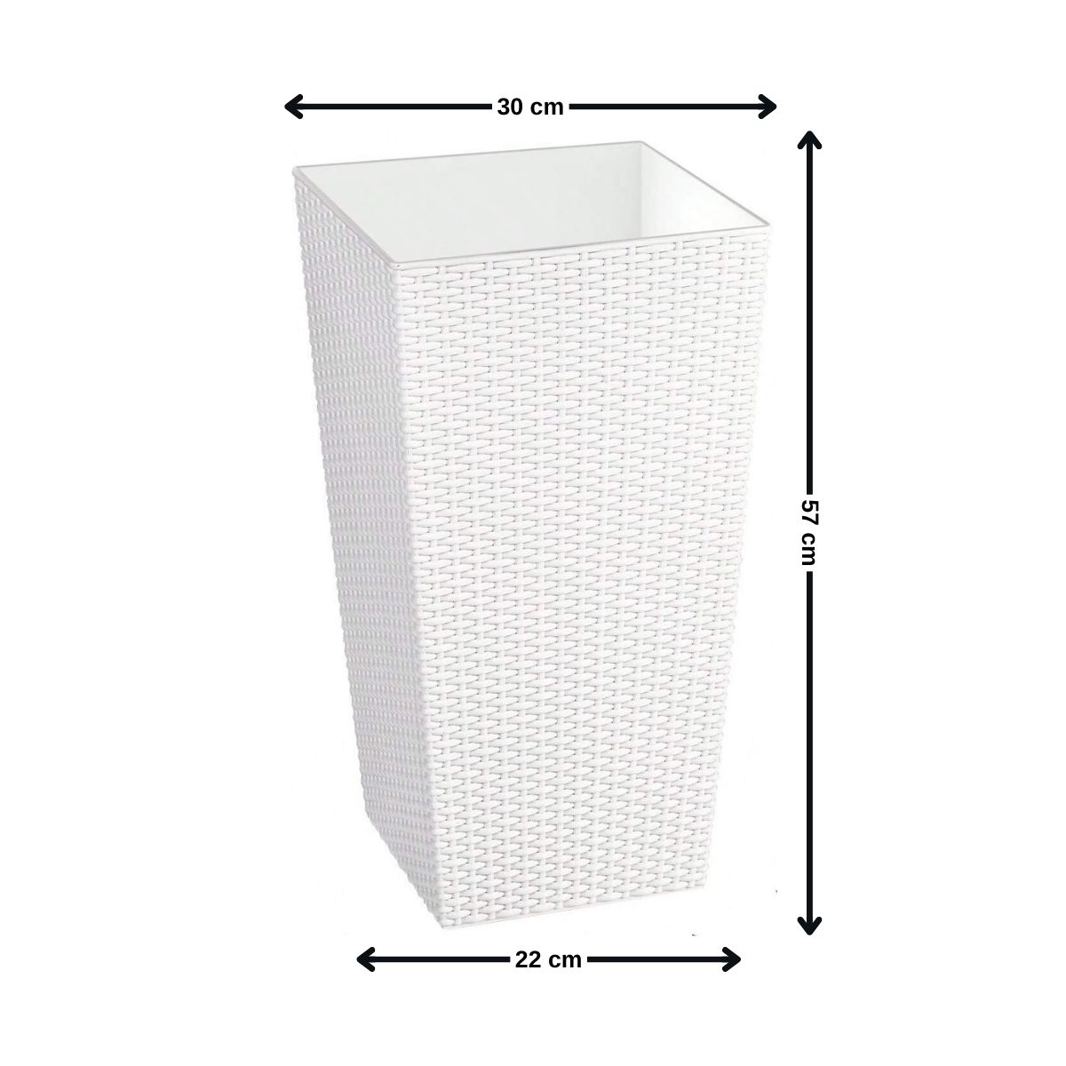 GENERICO - Macetero 30x22x57 cm blanco Casa VIVA