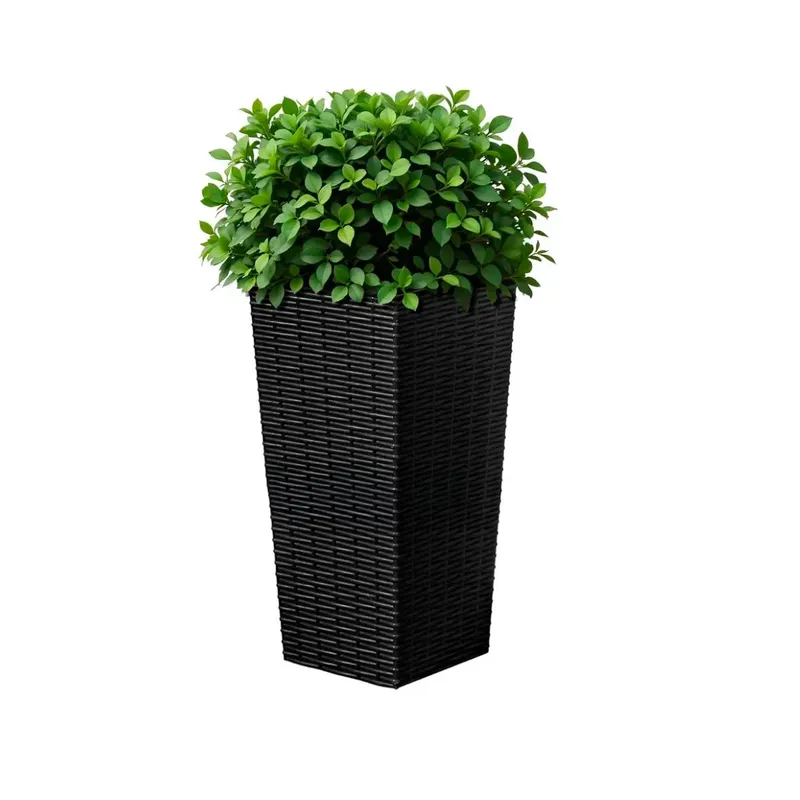 GENERICO - Macetero 30x22x57 cm negro Casa VIVA