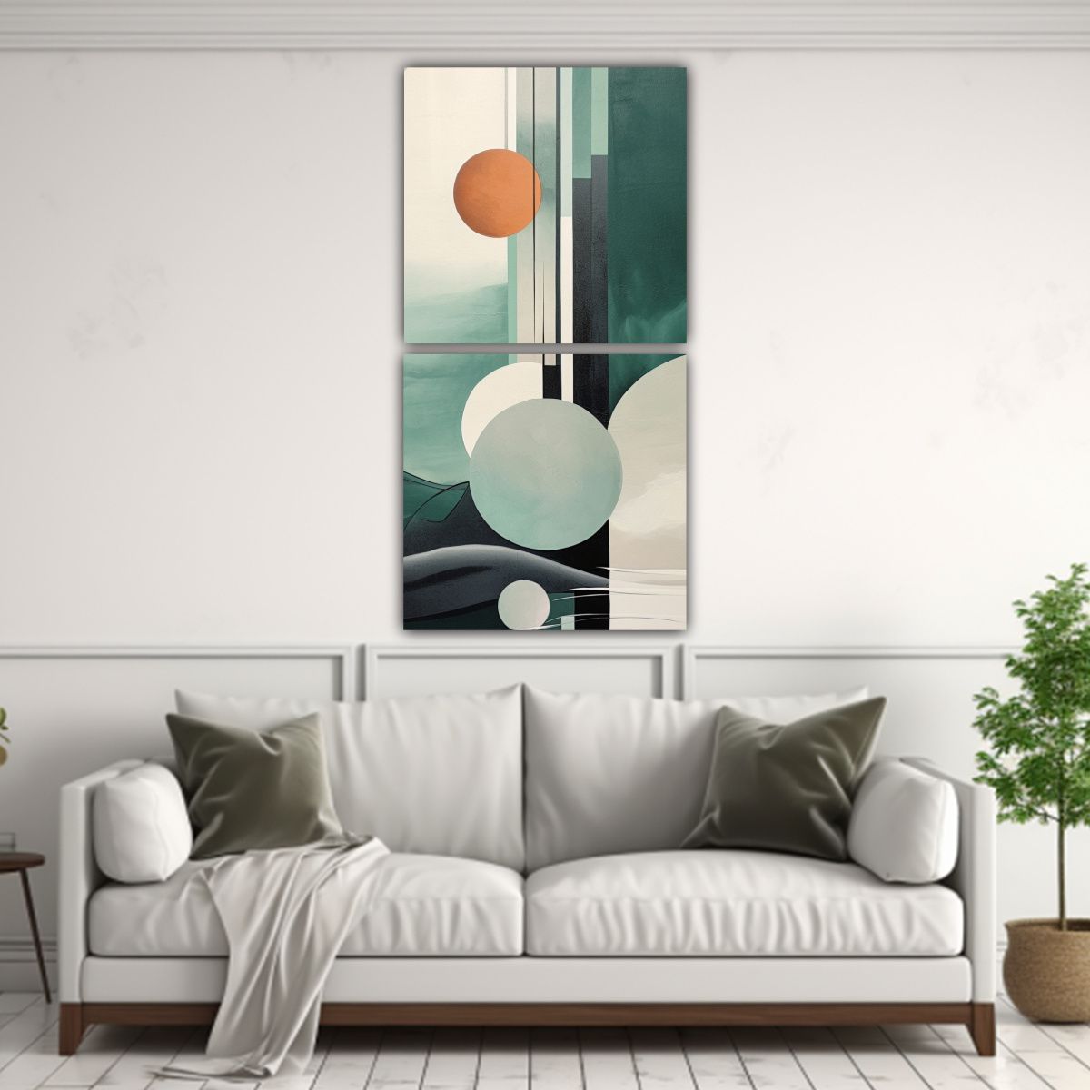 GENERICO - Lienzos Acuarela Protagonismo Abstracto En Tonos 40x80 Cm